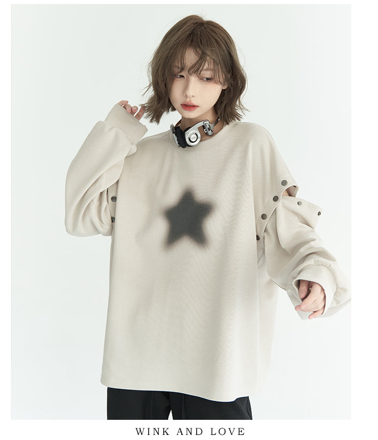 Star Detachable Three Blues Long T