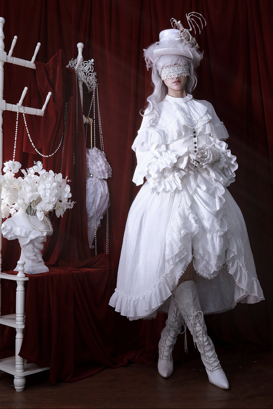 Witch-style hooded long-skirted cloak