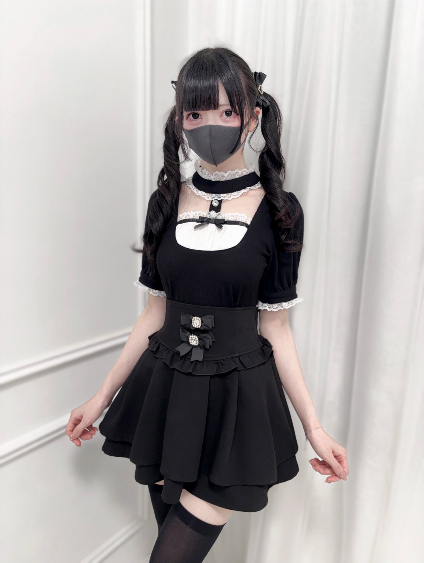 【予約商品】ゴシック地雷リボンカラートップス