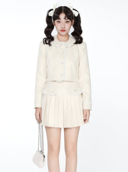 Gurley milk back lace up tops + sweet skirt