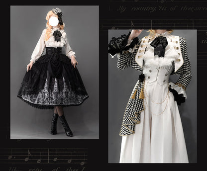 【予約商品】チャーチクワイアゴシックロリータハウンドストゥースドレスアンドプリンススーツフルセット＋コンプリートセット＋ハット