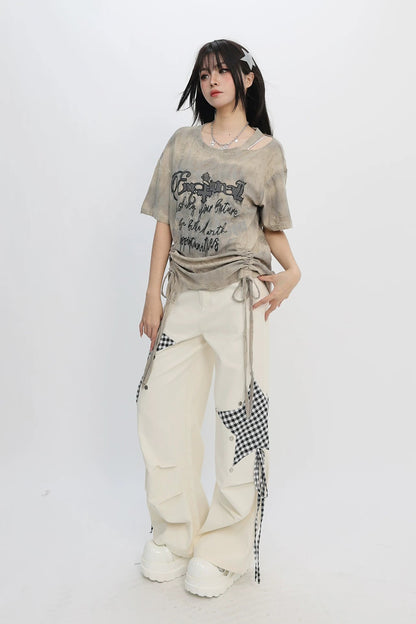 Pantaloni a gamba larga Star Y2K