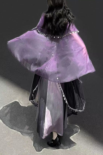 エキゾチックフードマント+チューブトップス+スカート