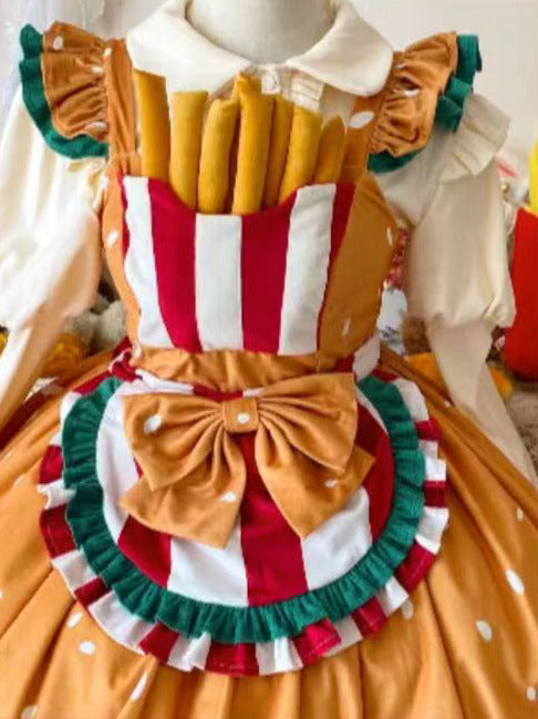 [Reservierungsschluss 18. April] Köstlicher Burger Süßes Knospenrock-Kleid-Set