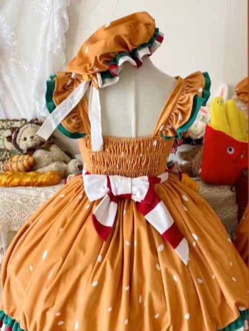 [Reservierungsschluss 18. April] Köstlicher Burger Süßes Knospenrock-Kleid-Set