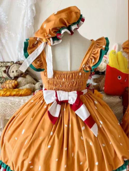[Reservierungsschluss 18. April] Köstlicher Burger Süßes Knospenrock-Kleid-Set
