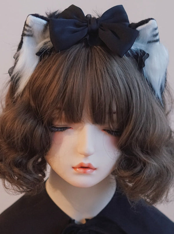Ribbon Fur Cat Headwear