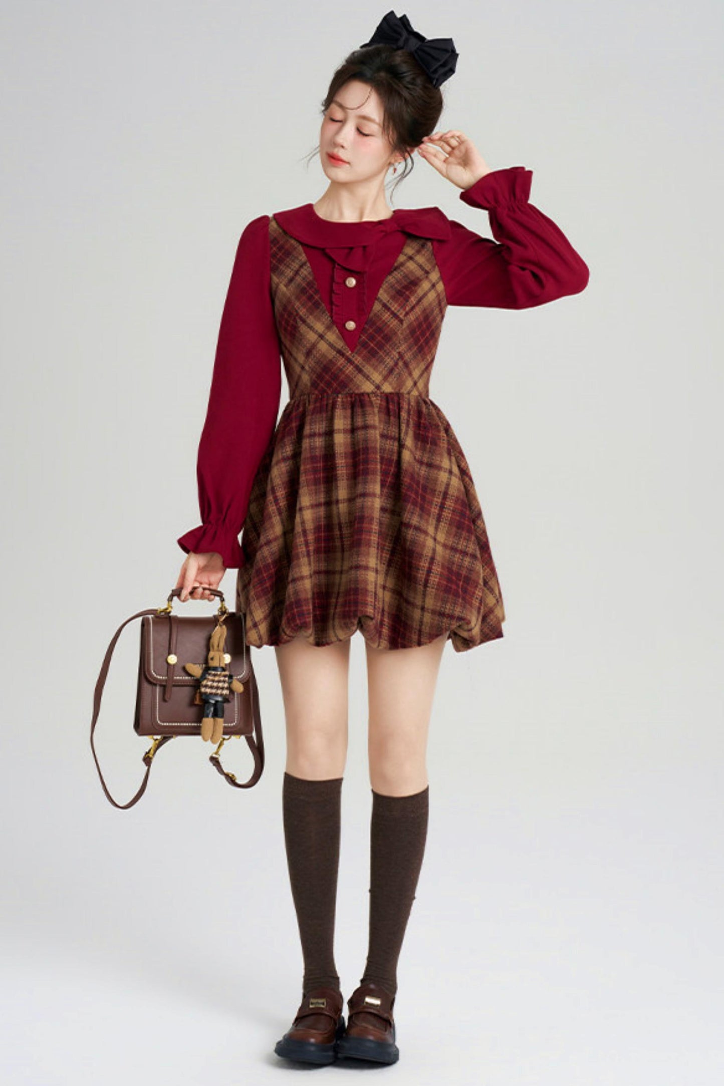 Retro Plaid Sweet Dress