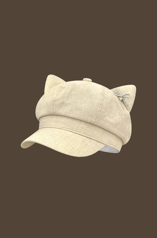Cat Ear Octagonal Newsboy Hat