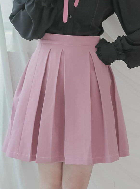 Pure Color I Pleated Simple Skirt