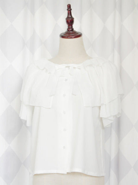 ウインドサマーリボンシフォンフリルシャツ