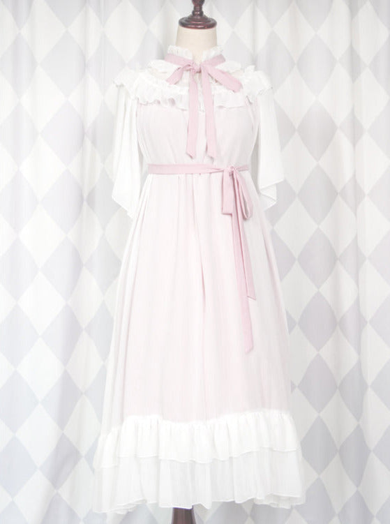 Cat & Mermaid Shell Sleeveless Lolita Chiffon Dress