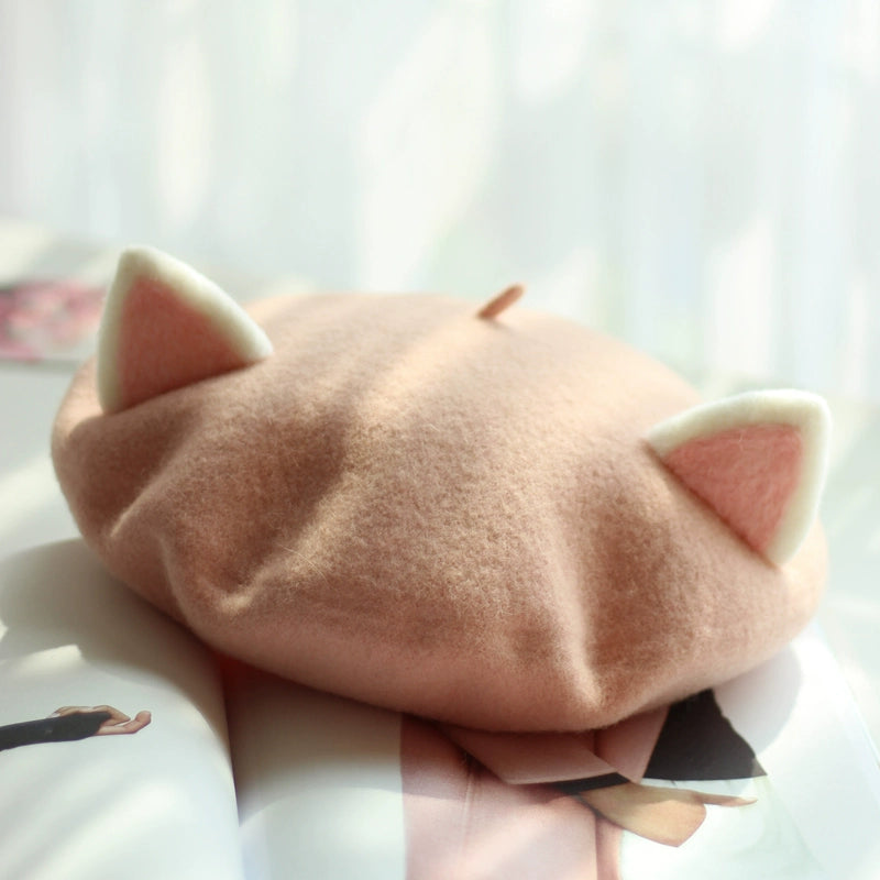 Milky Cat Ear Beret