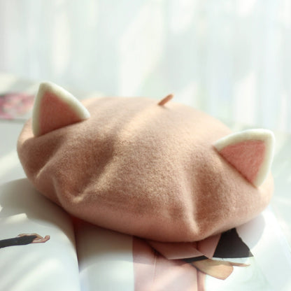 Milky Cat Ear Beret