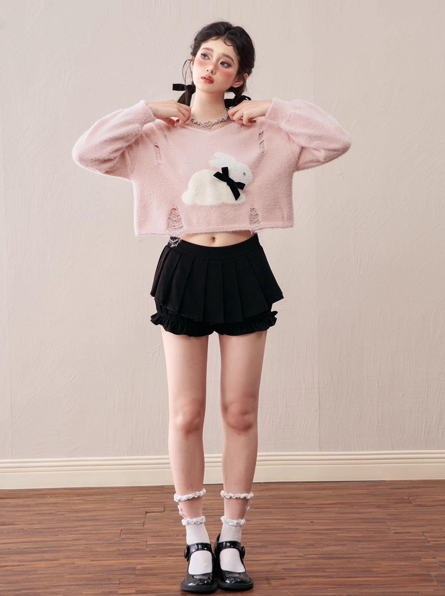 Milky Bunny Sweet Loose Mink Fur Knit