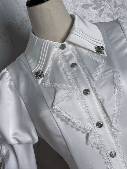 【12月8日予約締切】Black Mist Banquet ゴシックレースジュリエットスリーブシャツ