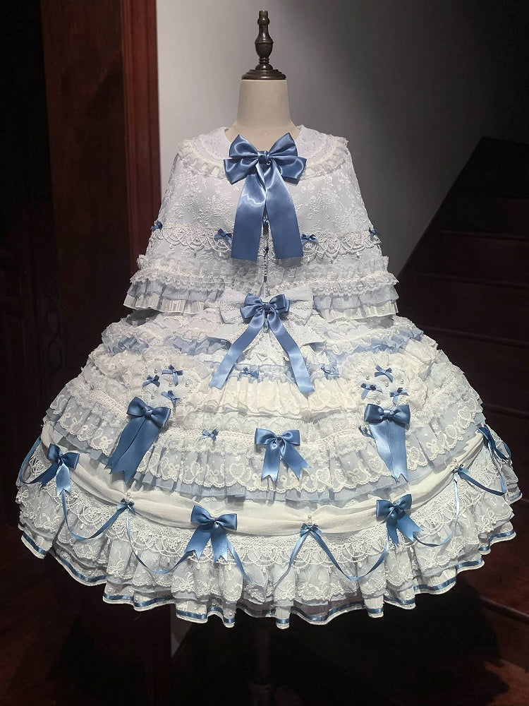 [Vorbestellfrist 13. Juli] Blau x Weiß/Rot x Rosa süße Lolita-Kaninchenserie Hasenohren-Spitzen-Schleifen-Umhang
