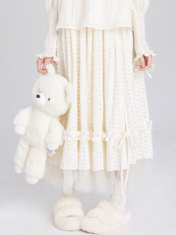 Heart Frill High Waist A-Line Tulle Skirt