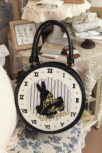 [Date limite de précommande : 16 juillet] Sac à main horloge lapin fantasy Alice (avec bandoulière)