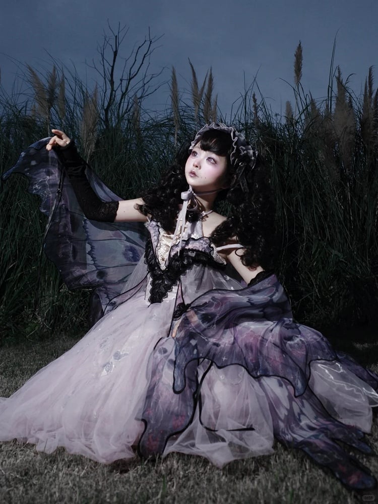【12月16日予約締切】withered leaf butterfly2.0ゴシックロリータバタフライウイングドレスTypeA/B