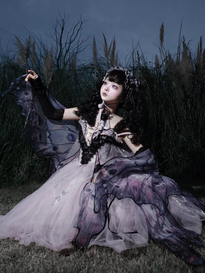 【12月16日予約締切】withered leaf butterfly2.0ゴシックロリータバタフライウイングドレスTypeA/B