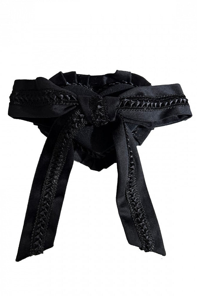 [Date limite de précommande : 11/6] Accessoires de la série steampunk marron x mode gothique noire (mini-chapeau à ruban cœur en velours + cravate à ruban motif cœur + sac de taille avec ceinture)