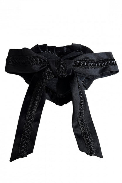 [Date limite de précommande : 11/6] Accessoires de la série steampunk marron x mode gothique noire (mini-chapeau à ruban cœur en velours + cravate à ruban motif cœur + sac de taille avec ceinture)