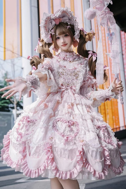 【2月22日予約締切】アンティークベリーローズロマンティックファンタジーロリータショートドレス