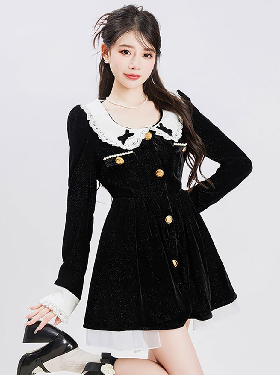 Sweet Chic Doll Velour Frill Dress