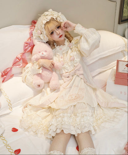 [Reservation Deadline: January 29th] Strawberry Sweet Lolita Romantic Frill Dress + Hair Accessory