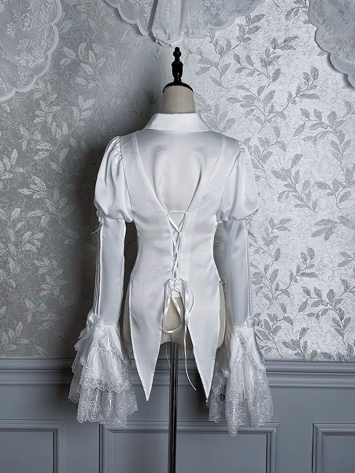 【12月8日予約締切】Black Mist Banquet ゴシックレースジュリエットスリーブシャツ