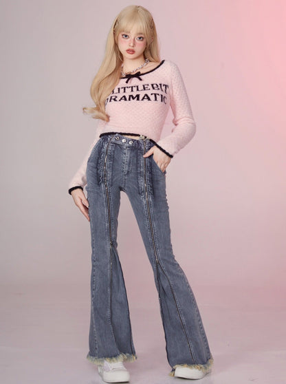 High Street Fashionable Osh Flared Denim