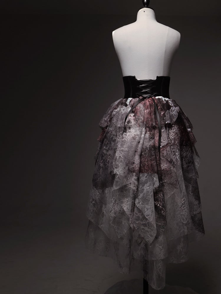 【予約商品】Bloodstainedチュールトレーンコルセットスカート
