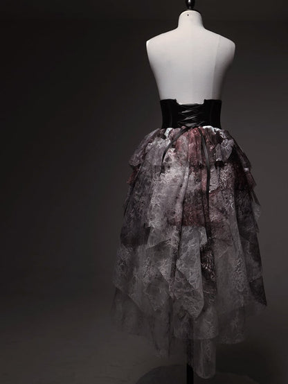 【予約商品】Bloodstainedチュールトレーンコルセットスカート