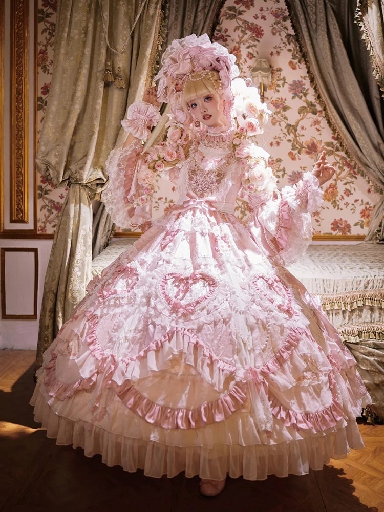 【2月22日予約締切】アンティークベリーローズロマンティックファンタジーロリータロングドレス