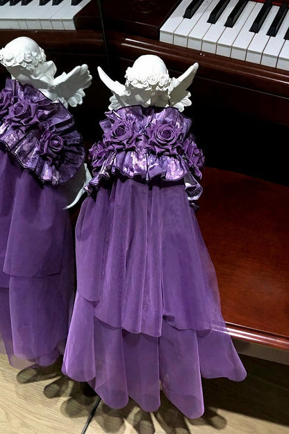 [Pre-order Deadline: May 23] Wisteria Purple Series Hairband Veil + Back Bow Train + Choker + Off-Shoulder Shawl Sleeves