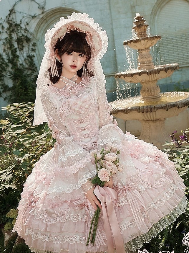 【12月26日予約締切】ピュアスイートローズファンタジークロスリボンレースベルスリーブシャツ