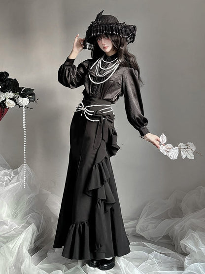 【12月23日予約締切】トワイライトレインロマンティックフリルシャツ