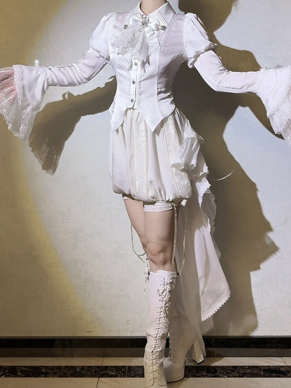 【12月8日予約締切】Black Mist Banquet ゴシックレースジュリエットスリーブシャツ