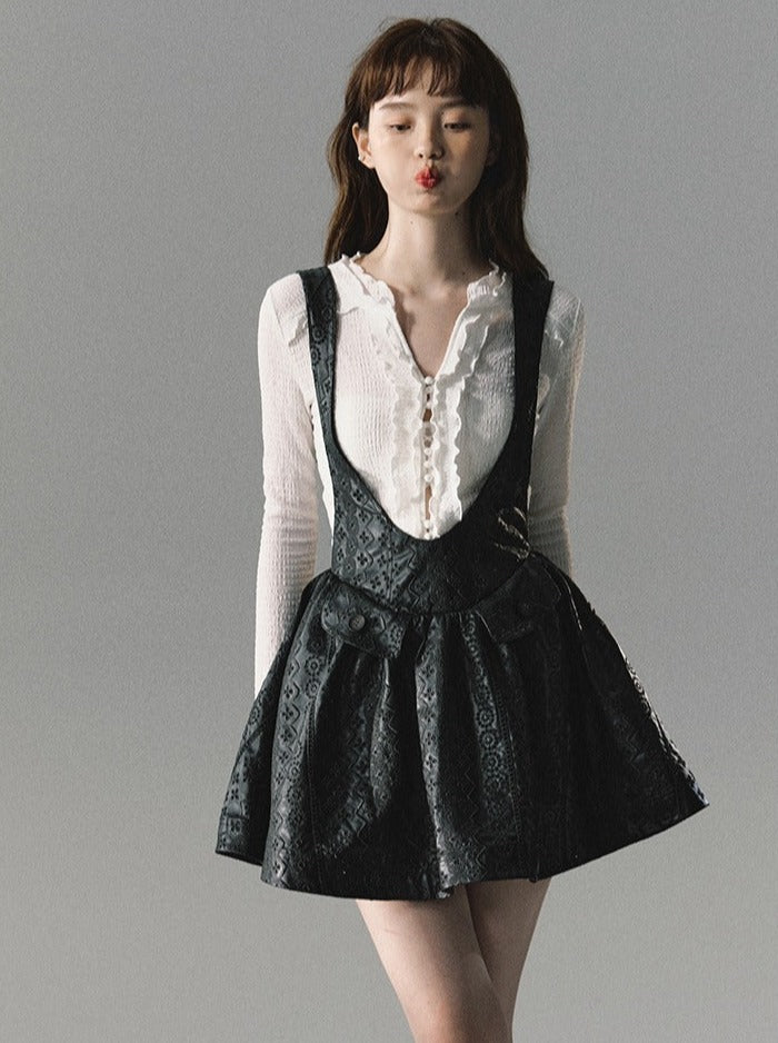 Smoky Daisy Irregular Suspender Skirt