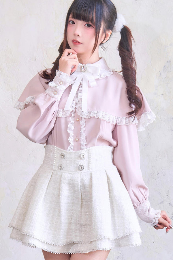 Pearl and Stone Layered Tweed Skirt