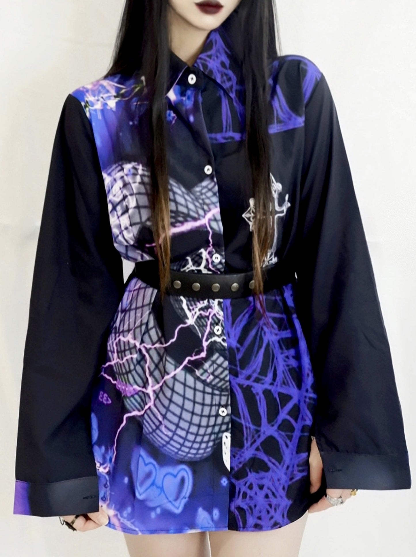 Dark Asymmetrical Design Loose Shirt