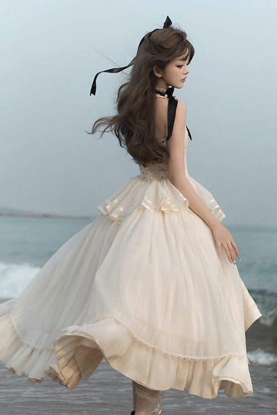 [Pre-order Deadline: May 29] Romantic Embroidered Ribbon Lolita Corset Tulle Dress