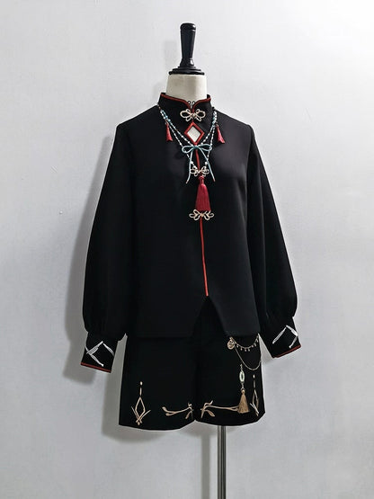 【12月26日予約締切】マウンテンゴーストチャイナプリンスフーディージャケットスーツ＋タッセルネックレス