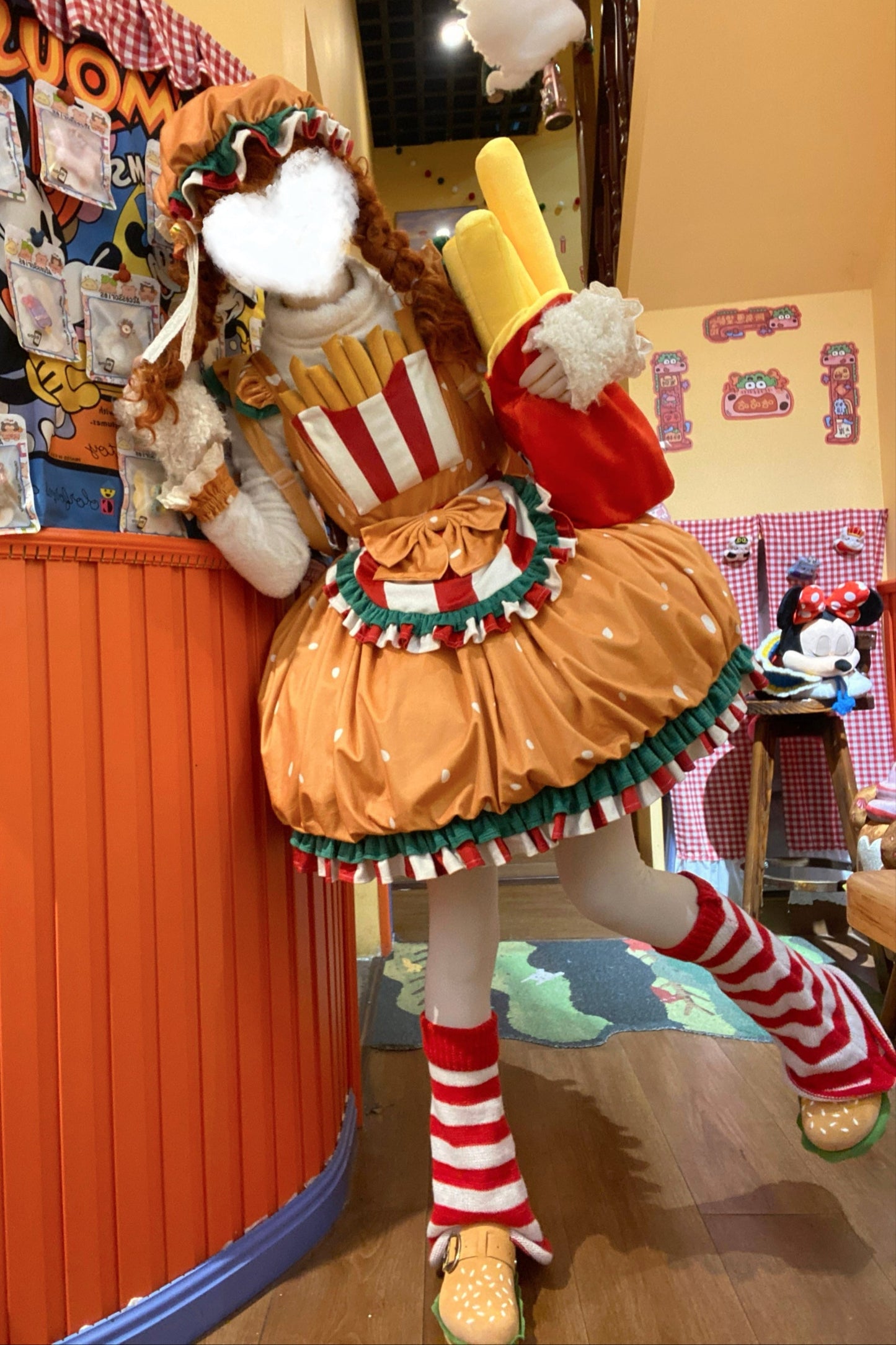 [Reservierungsschluss 18. April] Köstlicher Burger Süßes Knospenrock-Kleid-Set