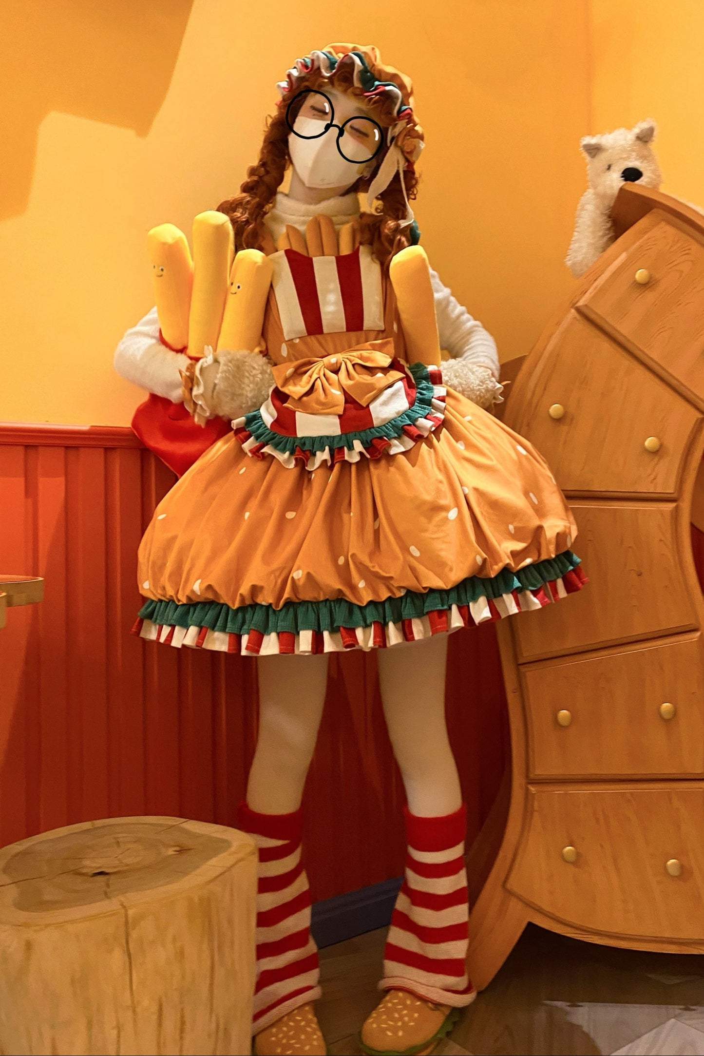 [Reservierungsschluss 18. April] Köstlicher Burger Süßes Knospenrock-Kleid-Set