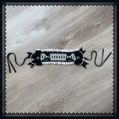 【12月15日予約締切】ダークゴシックレースダブルブレストストライプスーツセット＋ヘアアクセサリー