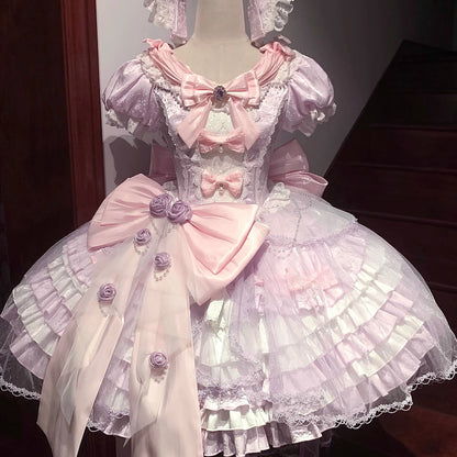 [Reservation Deadline: March 26] Dream Fantasy Rose Bow Tulle Dress + Bonnet