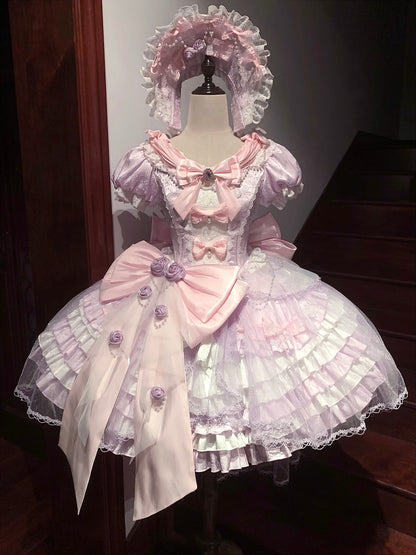 [Reservation Deadline: March 26] Dream Fantasy Rose Bow Tulle Dress + Bonnet