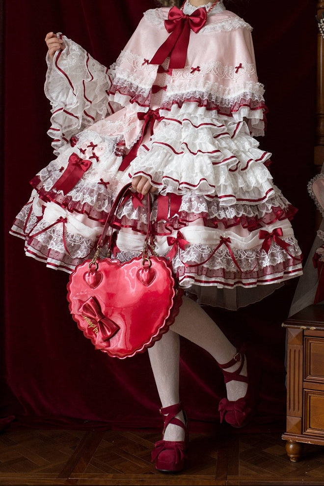 [Vorbestellfrist 13. Juli] Blau x Weiß/Rot x Rosa süße Lolita-Kaninchenserie Hasenohren-Spitzen-Schleifen-Umhang